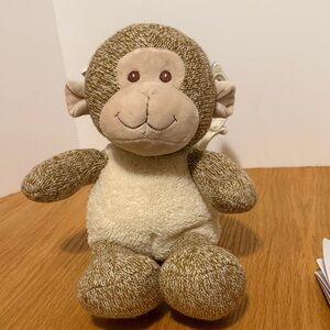 Adorable Brown and Cream Stuffed Monkey Toy/Rattle